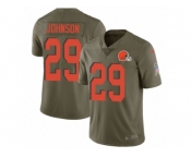 Youth Nike Cleveland Browns #29 Duke Johnson Limited Olive 2017 Salute to Service NFL Jersey