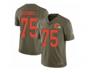 Youth Nike Cleveland Browns #75 Joel Bitonio Limited Olive 2017 Salute to Service NFL Jersey