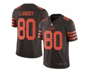 Youth Nike Cleveland Browns #80 Jarvis Landry Brown Stitched NFL Limited Rush Jersey