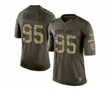 Youth Nike Cleveland Browns #95 Myles Garrett Limited Green Salute to Service NFL Jersey