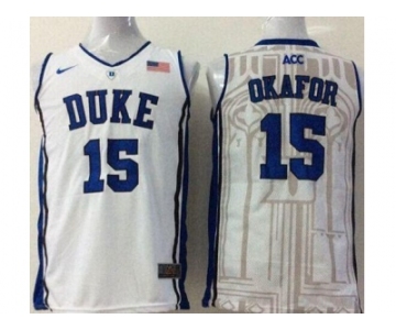 ncaa blue devils #15 jahlil okafor royal white[basketball]