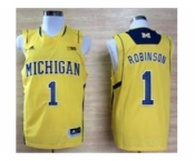 ncaa jerseys adidas michigan wolverines #1 glenn robinson yellow[big]
