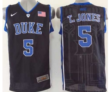 ncaa jerseys blue devils #5 t.jones black