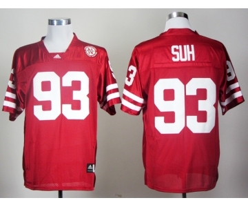 ncaa nebraska cornhuskers #93 suh red