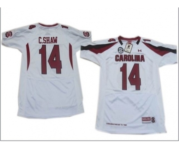 ncaa south carolina #14 c.shaw white
