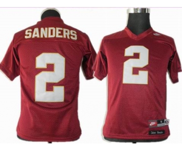 youth ncaa Florida State Seminoles #2 Sanders Red