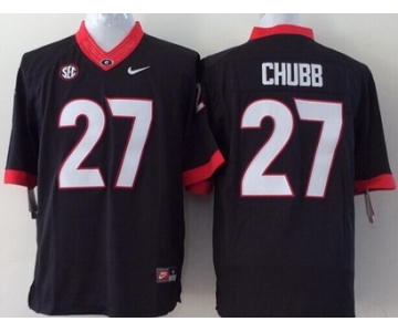 Georgia Bulldogs #27 Nick Chubb 2014 Black Limited Kids Jersey