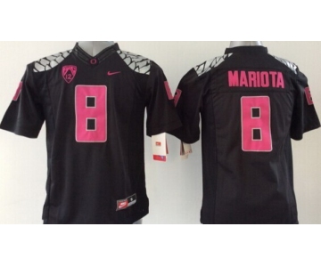 Oregon Duck #8 Marcus Mariota 2014 Black With Purple Limited Kids Jersey