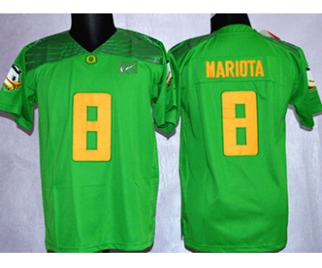 Oregon Duck #8 Marcus Mariota 2015 Playoff Rose Bowl Special Event Diamond Quest Light Green Kids Jersey