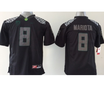Oregon Ducks #8 Marcus Mariota 2014 Lights Black Out Limited Kids Jersey