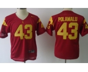 USC Trojans #43 Troy Polamalu Red Kids Jersey
