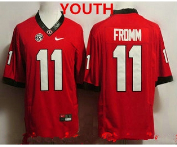 Youth Georgia Bulldogs #11 Jake Fromm Red Limited College Football Stitched Nike NCAA Jersey