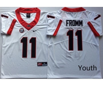 Youth Georgia Bulldogs 11 Jake Fromm White Youth Nike College Football Jersey