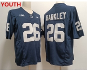 Youth Penn State Nittany Lions #26 Saquon Barkley Navy Stitched Jersey