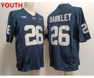Youth Penn State Nittany Lions #26 Saquon Barkley Navy Stitched Jersey