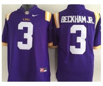youth ncaa jerseys 2015 LSU tigers #3 beckham jr purple