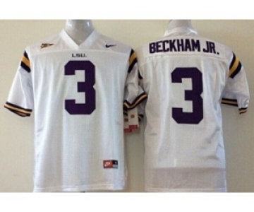 youth ncaa jerseys 2015 LSU tigers #3 beckham jr white