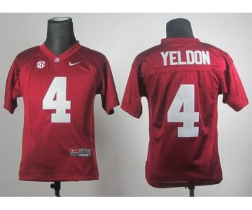 youth ncaa jerseys alabama crimson tide #4 yeldon red