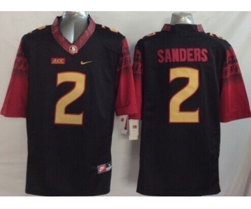 youth ncaa jerseys florida state seminoles #2 sanders black[new]