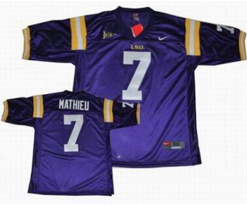youth ncaa jerseys lsu tigers #7 tyrann maithieu purple