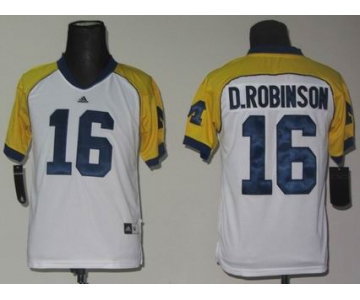 youth ncaa jerseys (michigan wolverines) #16 d.robinson white