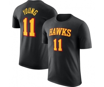 Men's Atlanta Hawks #11 Trae Young Black 2022-23 Statement Edition Name & Number T-Shirt