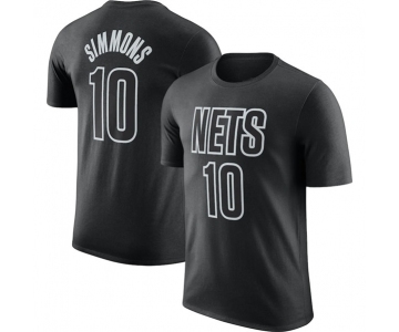 Men's Brooklyn Nets #10 Ben Simmons Black 2022-23 Statement Edition Name & Number T-Shirt