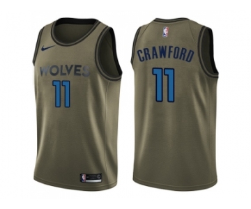 Men Nike Minnesota Timberwolves #11 Jamal Crawford Green Salute to Service NBA Swingman Jersey