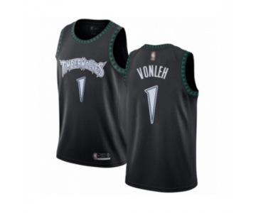 Men's Minnesota Timberwolves #1 Noah Vonleh Authentic Black Hardwood Classics Jersey