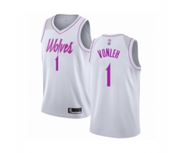 Men's Minnesota Timberwolves #1 Noah Vonleh White Swingman Jersey - Earned Edition