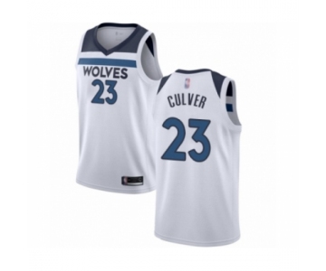 Men's Minnesota Timberwolves #23 Jarrett Culver Authentic White Basketball Jersey - Association Edition