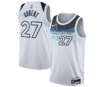 Men's Minnesota Timberwolves #27 Rudy Gobert White 2024-25 City Edition Stitched Jersey