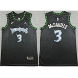 Men's Minnesota Timberwolves #3 Jaden McDaniels Black 2025-26 Classic Edition Stitched jersey Men's Minnesota Timberwolves #3 Jaden McDaniels Black 2025-26 Classic Edition Stitched jersey