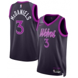 Men's Minnesota Timberwolves #3 Jaden McDaniels Purple 2025-26 City Edition Stitched Basketball Jersey Men's Minnesota Timberwolves #3 Jaden McDaniels Purple 2025-26 City Edition Stitched Basketball Jersey