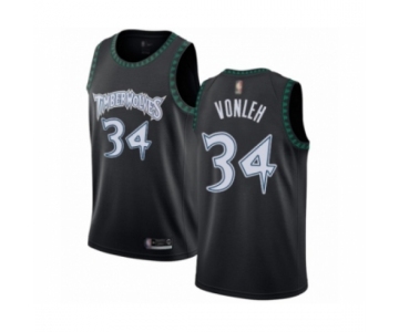 Men's Minnesota Timberwolves #34 Noah Vonleh Authentic Black Hardwood Classics Jersey