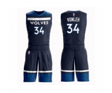 Men's Minnesota Timberwolves #34 Noah Vonleh Swingman Navy Blue Basketball Suit Jersey - Icon Edition