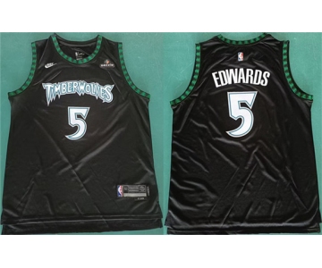 Men's Minnesota Timberwolves #5 Anthony Edwards Anthony Edwards Black 2025 Classic Edition Stitched Jersey1