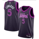 Men's Minnesota Timberwolves #5 Anthony Edwards Purple 2025-26 City Edition Stitched Basketball Jersey Men's Minnesota Timberwolves #5 Anthony Edwards Purple 2025-26 City Edition Stitched Basketball Jersey