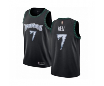 Men's Minnesota Timberwolves #7 Jordan Bell Authentic Black Hardwood Classics Jersey