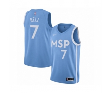 Men's Minnesota Timberwolves #7 Jordan Bell Swingman Blue Basketball Jersey 2019-20 City Edition