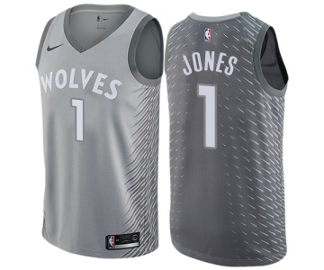 Men's Nike Minnesota Timberwolves #1 Tyus Jones Swingman Gray NBA Jersey - City Edition
