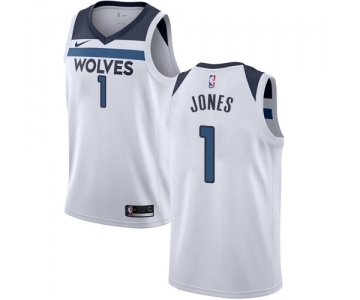 Men's Nike Minnesota Timberwolves #1 Tyus Jones Swingman White NBA Jersey - Association Edition
