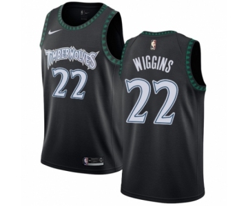 Men's Nike Minnesota Timberwolves #22 Andrew Wiggins Swingman Black Hardwood Classics Jersey