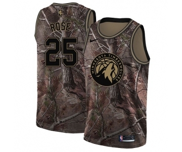 Men's Nike Minnesota Timberwolves #25 Derrick Rose Swingman Camo Realtree Collection NBA Jersey