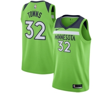Men's Nike Minnesota Timberwolves #32 Karl-Anthony Towns Swingman Green NBA Jersey Statement Edition