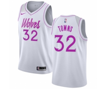 Men's Nike Minnesota Timberwolves #32 Karl-Anthony Towns White Swingman Jersey - Earned Edition