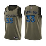 Men's Nike Minnesota Timberwolves #33 Keita Bates-Diop Swingman Green Salute to Service NBA Jersey