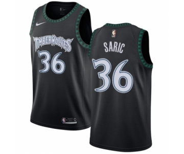 Men's Nike Minnesota Timberwolves #36 Dario Saric Swingman Black Hardwood Classics Jersey