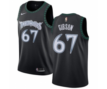 Men's Nike Minnesota Timberwolves #67 Taj Gibson Authentic Black Hardwood Classics Jersey