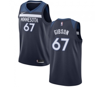 Men's Nike Minnesota Timberwolves #67 Taj Gibson Swingman Navy Blue Road NBA Jersey - Icon Edition